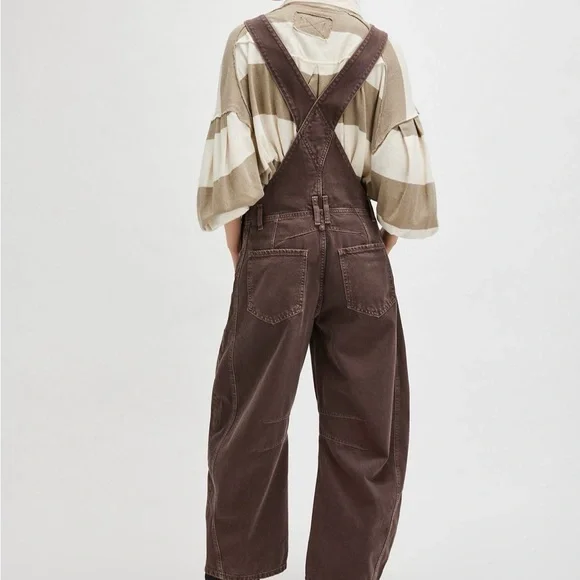 NWOT Free People Good Luck Barrel Overalls - Picture 2 of 8